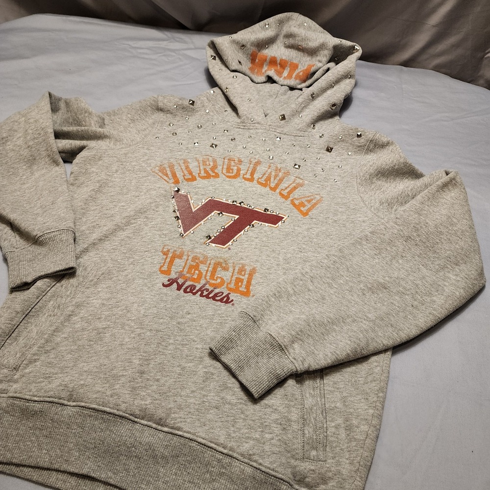 Victoria Secret Pink Virginia Tech Jeweled And Studded Hoodie Size Large